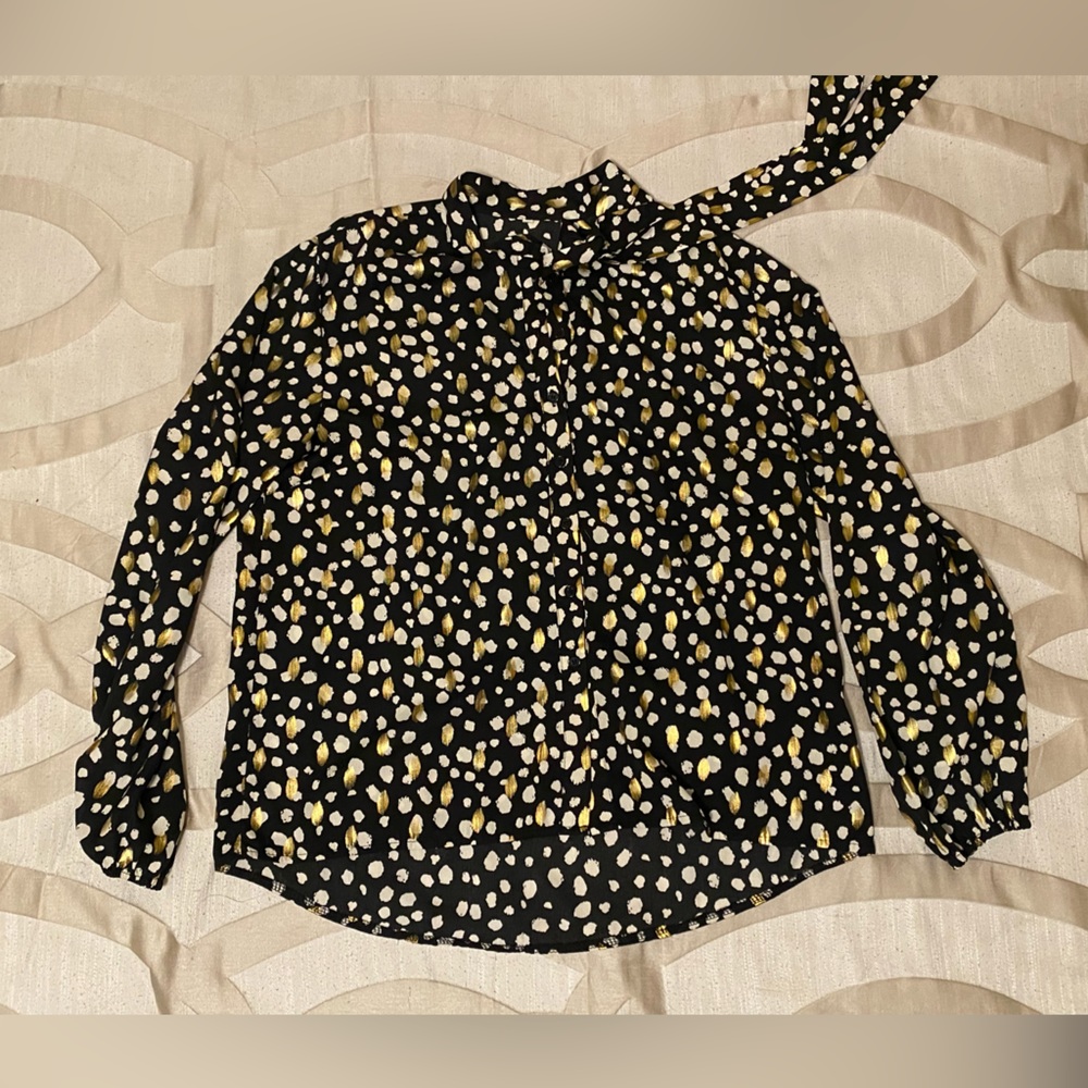 Beautiful black and gold long sleeve blouse